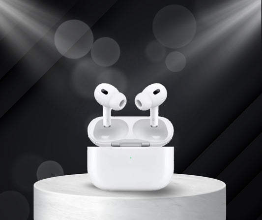 AirPods Pro with MagSafe Charging Case showcasing Active Noise Cancellation and personalized audio features.