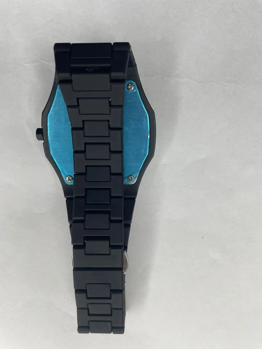 Aura watch/Classic Black & White shade/ Premium Blue Look/smart and stylish/modern B Finish/sleek and timeless/ Luxury in Blue HADI HUB